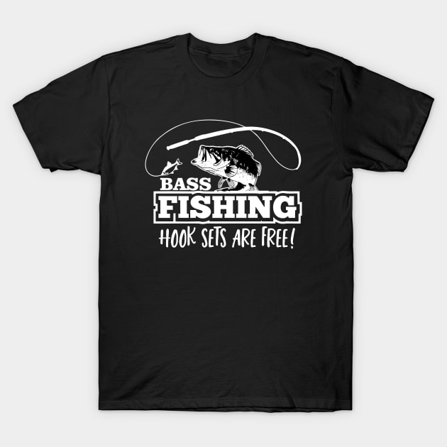 Bass Fishing Hook Set Lure Quote Largemouth Funny T-Shirt by Outdoor Strong 